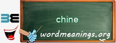 WordMeaning blackboard for chine